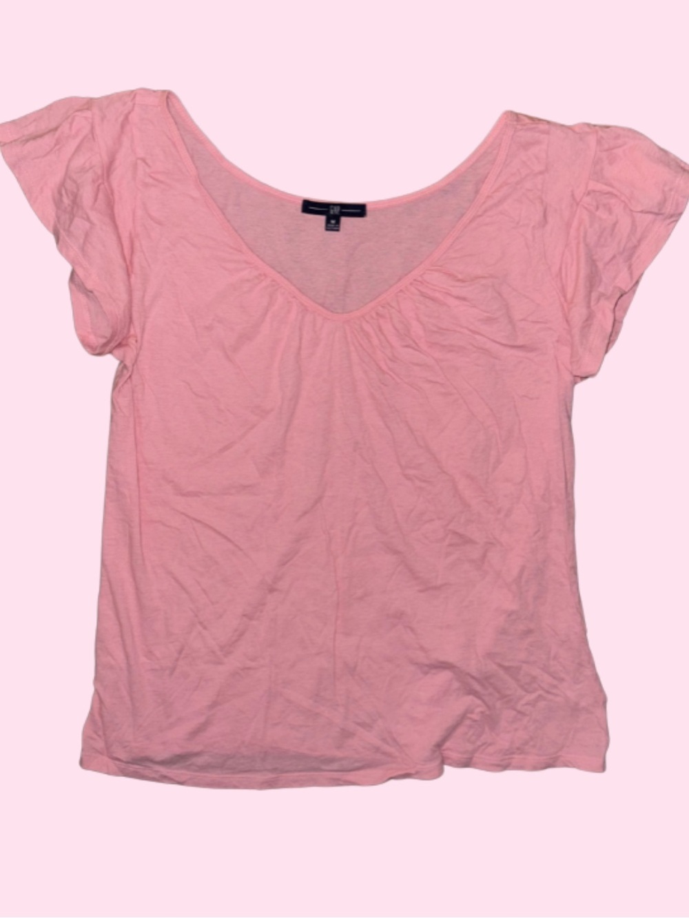 GAP Light Pink V-Neck Short Sleeve Tee